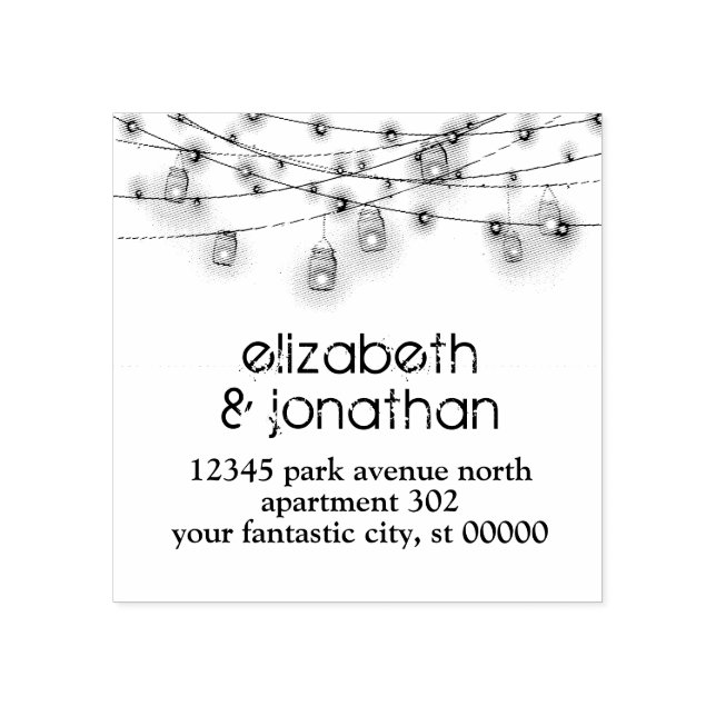 Anpassningsbar Rustic Mason Burk Bröllop Returadre Stämpel (Tryck)