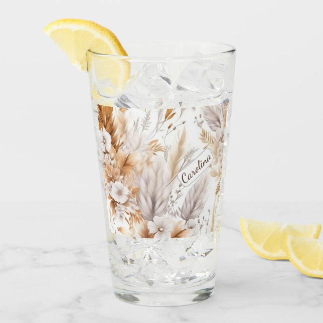 Anpassningsbar Rustic Modern Bohemian Wildblommor  Glaskopp (Framsida Ice)