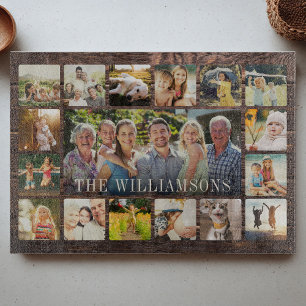 Anpassningsbar Rustic Modern Family Photo Collage 