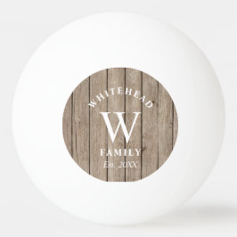 Anpassningsbar Rustic Monogram Tan Wood Pingisboll