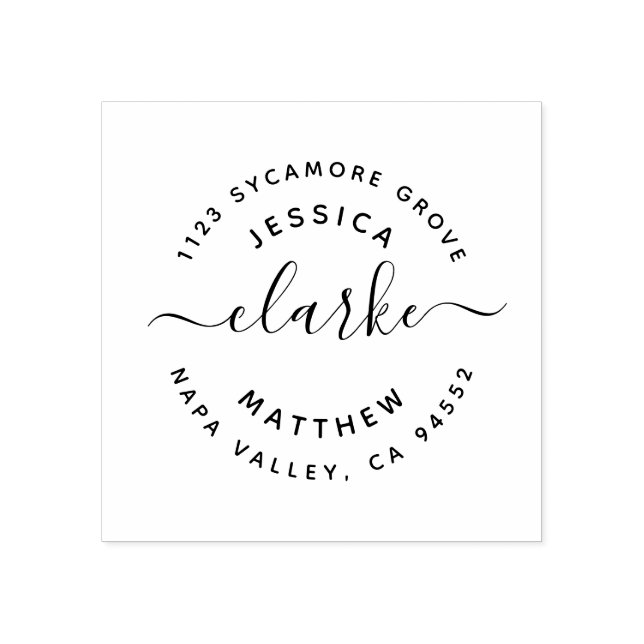 Anpassningsbar Rustic Script Bröllop Returadress Stämpel (Tryck)