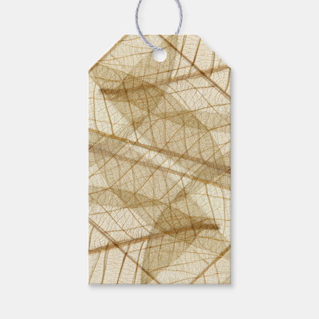 Anpassningsbar Rustic Sheer Snöre Löv Presentetikett (Framsidan)