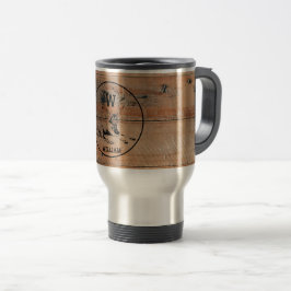 Anpassningsbar Rustic Wood Struktur & Hjort Monogr Resemugg