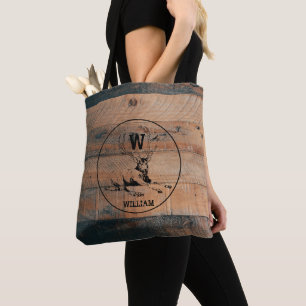 Anpassningsbar Rustic Wood Struktur & Hjort Monogr Tygkasse