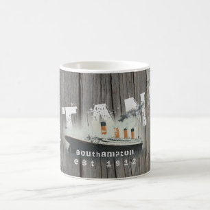 Anpassningsbar Rustic Wood Titanic Kaffemugg