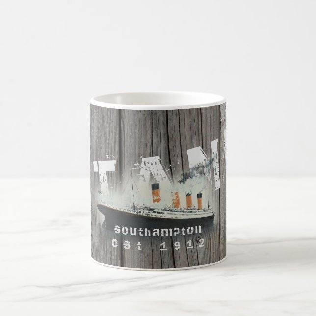 Anpassningsbar Rustic Wood Titanic Kaffemugg (Center)