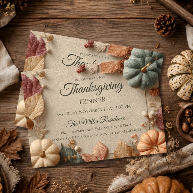 Anpassningsbar Rustik Höst Thanksgiving Inbjudan (Skapare uppladdad)