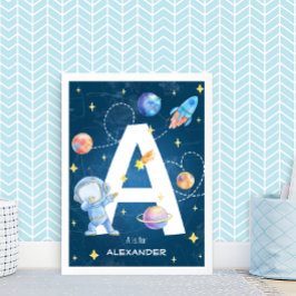 Anpassningsbar rymdäventyrsbokstav 'A' -affisch Poster