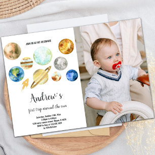 Anpassningsbar Rymden Kids Party Inbjudan