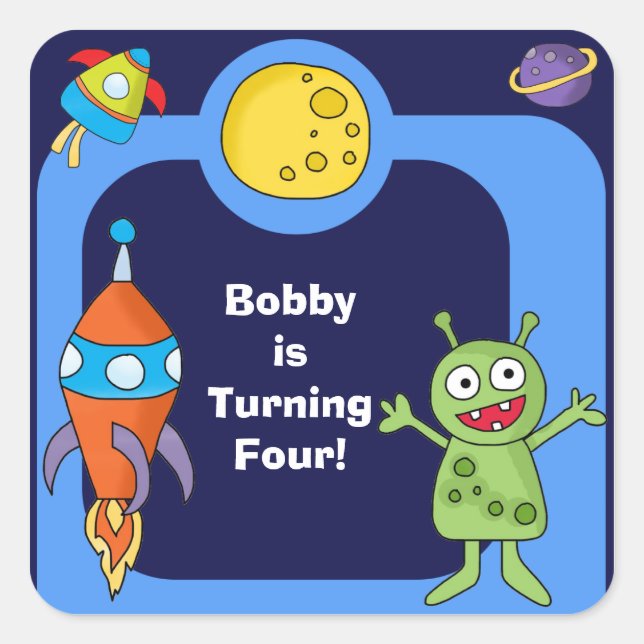 Anpassningsbar Rymden Stickers Fyrkantigt Klistermärke (Framsida)