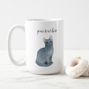 Anpassningsbar Rysk Blue Cat Breed Coffee Mugg Gif