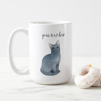 Anpassningsbar Rysk Blue Cat Breed Coffee Mugg Gif