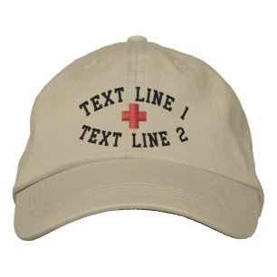 Anpassningsbar Safety Hat med 2 Linjer text Broderad Keps