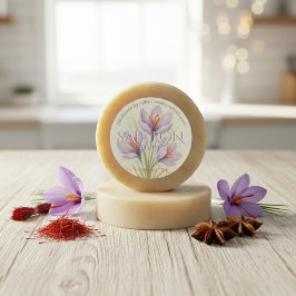Anpassningsbar Saffron Soap Watercolor Blommigt Bu Runt Klistermärke