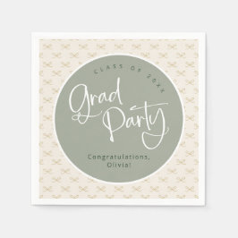 Anpassningsbar Sage Guld, klass 2025 Grad Party Pappersservett