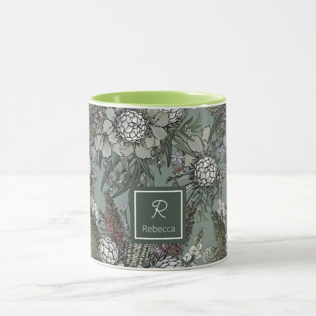 Anpassningsbar Sage Vild Bush Flower Bouquet Mugg (Center)