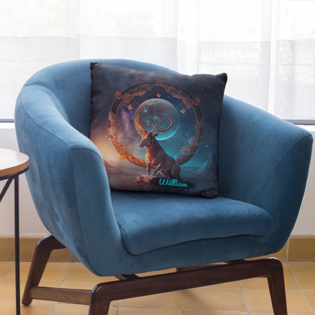 Anpassningsbar Sagittarius Zodiac Fantasy Sol Sign Kudde (Skapare uppladdad)