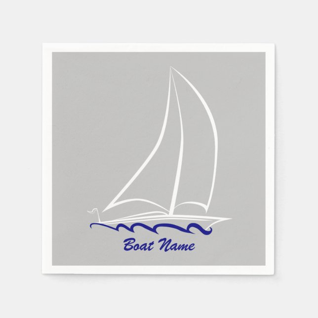 Anpassningsbar Sailboat Napkins Pappersservett (Framsidan)
