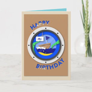 Anpassningsbar Sailor Birthday Card Kort