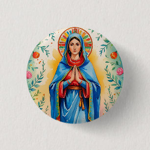 Anpassningsbar Saint Mary Pin Button Knapp