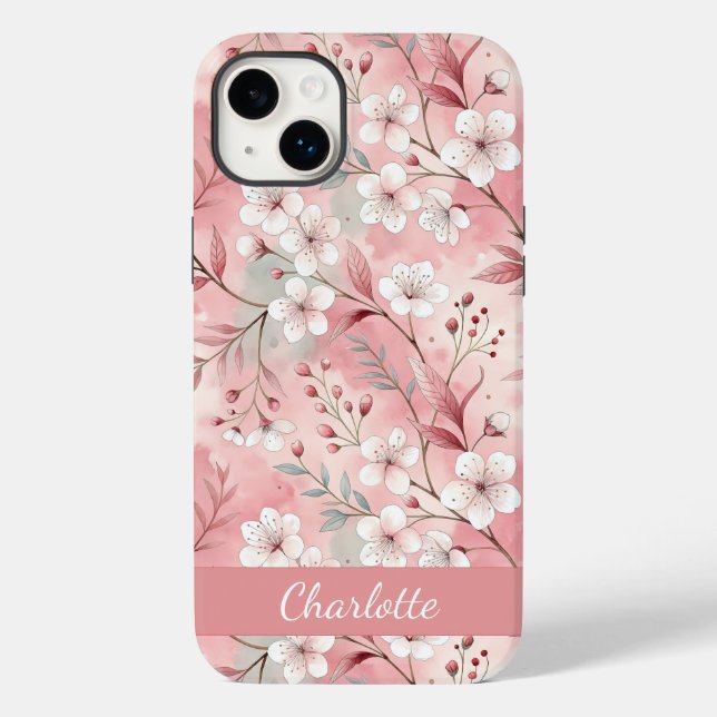 Anpassningsbar Sakura Flower Mönster Rosa (Baksida)