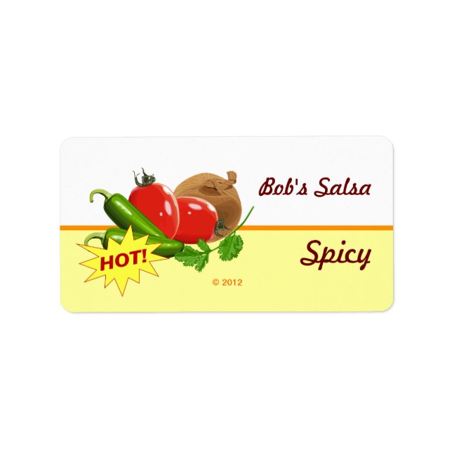 Anpassningsbar Salsa-etiketter Adressetikett (Framsidan)