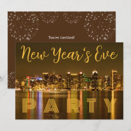 Anpassningsbar San Diego NYE Party Inbjudningar