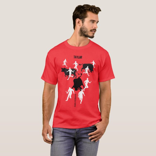 Anpassningsbar San Fermin Pamplona, T Shirt (Hel framsida)