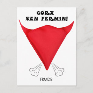 Anpassningsbar, San Fermin-scarf hopfälld i ett tj Vykort
