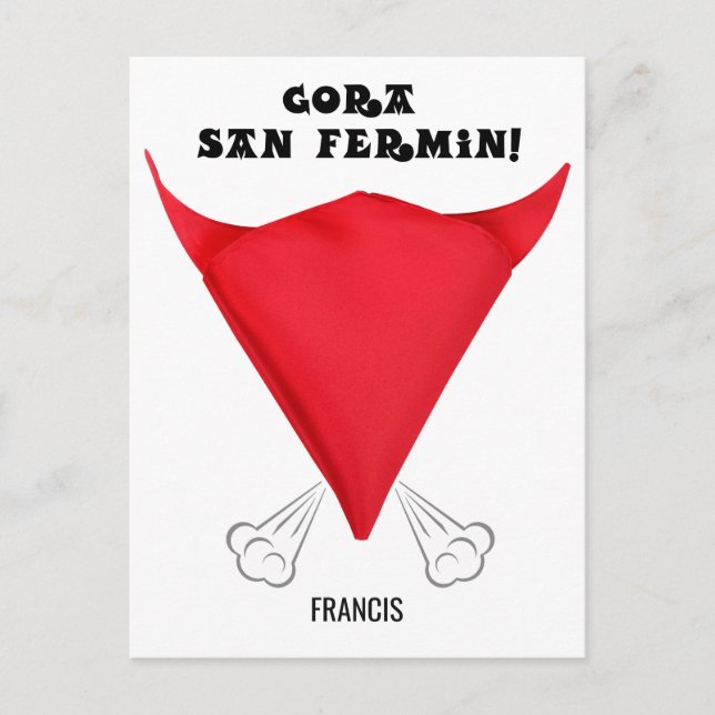 Anpassningsbar, San Fermin-scarf hopfälld i ett tj Vykort (Framsida)