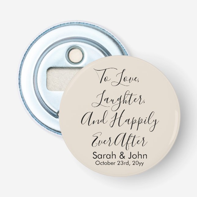 Anpassningsbar Sand Personlig-skript Bröllopsmotta Flasköppnare (Framsidan)