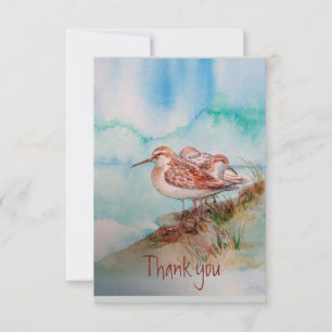 Anpassningsbar Sandpiper Shore Beach Bird Art Tack Kort