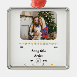 Anpassningsbar Sång Namn och foto Kärlek för par Julgransprydnad Metall