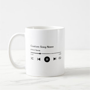 Anpassningsbar Sång Namn Title och Artist Music Pl Kaffemugg