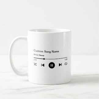 Anpassningsbar Sång Namn Title och Artist Music Pl Kaffemugg