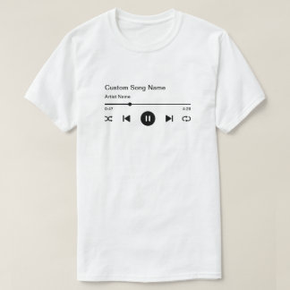 Anpassningsbar Sång Namn Title och Artist Music Pl T Shirt