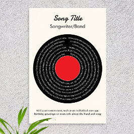 Anpassningsbar Sång-textraktet Retro Vinyl Record Poster