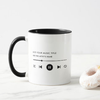Anpassningsbar Sång Title & Artist Music Player Mugg