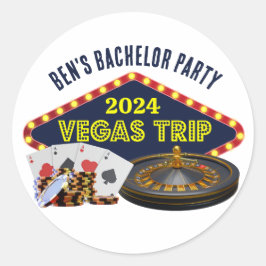 Anpassningsbar Sängkammarefest Las Vegas Resa Casi Runt Klistermärke