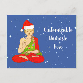 Anpassningsbar Santa Buddha Namaste Helg Vykort