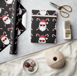 Anpassningsbar Santa & Candy cane Kor Bones Presentpapper
