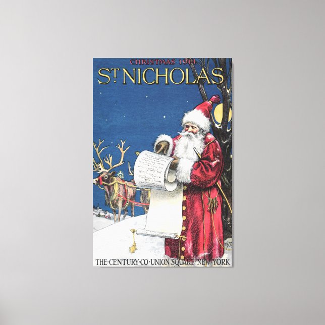 ANPASSNINGSBAR SANTA CANVAS WRAP 1914 ST NICHOLAS  (Framsida)