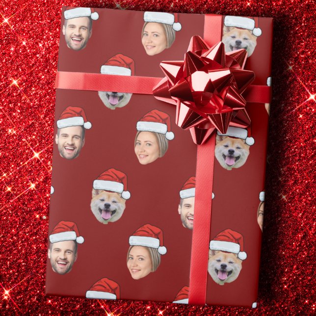 Anpassningsbar Santa Hat Ansikte 3 Foton Presentpapper (Skapare uppladdad)