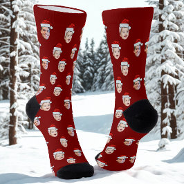 Anpassningsbar Santa Hat Ansikte jul Gift 2 Foton