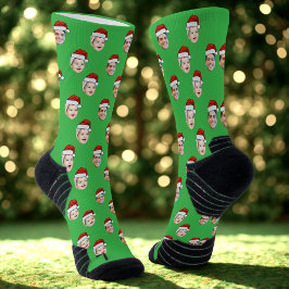 Anpassningsbar Santa Hat Ansikte jul Gift 2 Foton