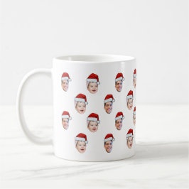 Anpassningsbar Santa Hat Ansikte jul Gift 2 Foton Kaffemugg