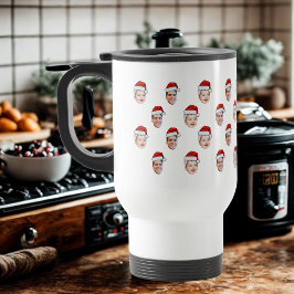 Anpassningsbar Santa Hat Ansikte jul Gift 2 Foton Resemugg