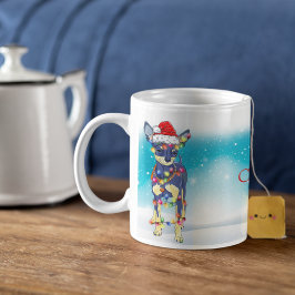 Anpassningsbar Santa Hat God jul Chihuahu Älskare Kaffemugg