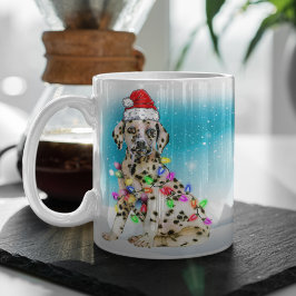 Anpassningsbar Santa Hat God jul Dalmatian Älskare Kaffemugg