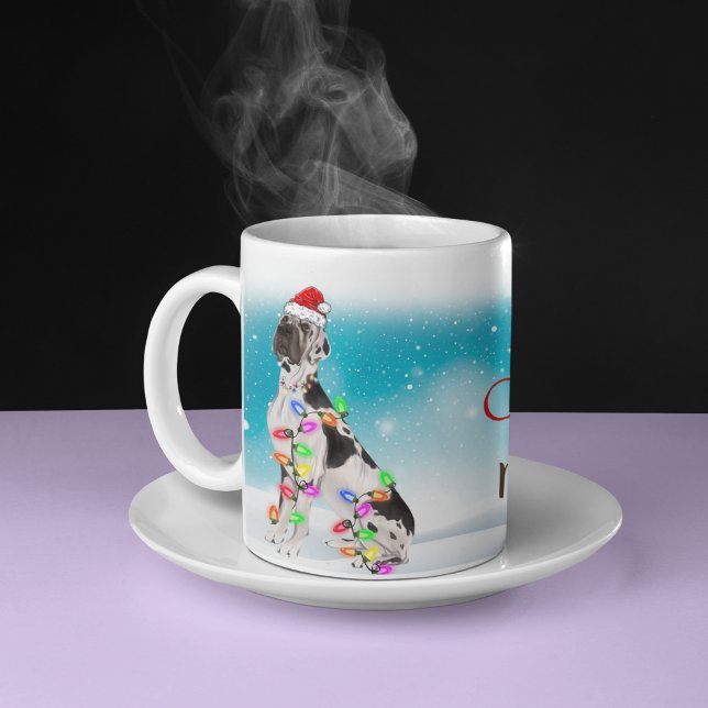 Anpassningsbar Santa Hat God jul Great dane Älskar Kaffemugg (Skapare uppladdad)